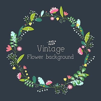 EPS 해외이미지 꽃 일러스트 봄꽃 사람없음 봄 꽃프레임 해외202004 해외202105 해외일러스트 식물 계절 프레임 파일형식 벡터