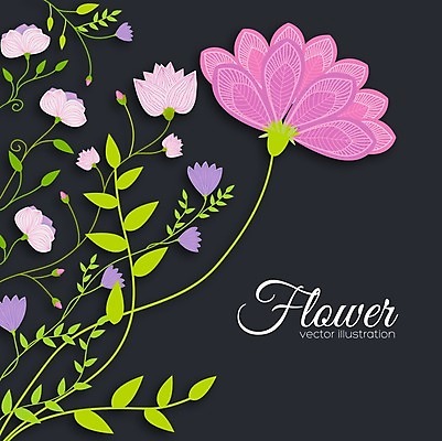 EPS 해외이미지 식물 꽃 분홍색 꽃무늬 일러스트 발렌타인데이 사람없음 파란색 새싹 봄 낭만 데이지 파스텔톤 해외202004 해외202105 해외일러스트 계절 컬러 컨셉 무늬 데이이벤트 파일형식 벡터