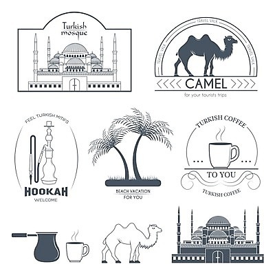 EPS 해외이미지 나무 동물 커피 일러스트 그래프 프레임 이스탄불 사람없음 건물 해외202004 해외202105 해외일러스트 식물 건축물 음료 파일형식 벡터 튀르키예