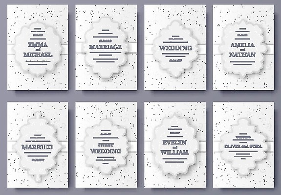 EPS 해외이미지 일러스트 프레임 사람없음 세트 회색 청첩장 초대장 프레임일러스트 해외202004 해외202105 해외일러스트 컬러 카드_감사 파일형식 벡터