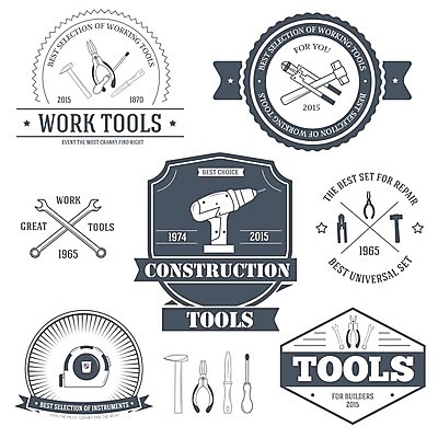 EPS 해외이미지 일러스트 줄자 사람없음 라벨 공구 스패너 망치 펜치 핸드드릴 해외202004 해외202105 해외일러스트 프레임 자 도구 드릴 파일형식 벡터