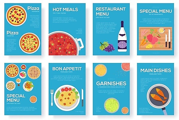 EPS 해외이미지 하늘색 일러스트 식재료 포도 도마 피자 스파게티 사람없음 세트 와인 수프 생선구이 와플 해외202004 해외202105 해외일러스트 과일 주방용품 디저트 주류 패스트푸드 파스타 서양음식 파란색 구이 생선요리 파일형식 벡터