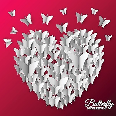 EPS 해외이미지 종이 날개 일러스트 발렌타인데이 사람없음 환경 보라색 희망 봄 꿈 낭만 해외202004 해외202105 해외일러스트 계절 감정 컬러 컨셉 데이이벤트 파일형식 벡터