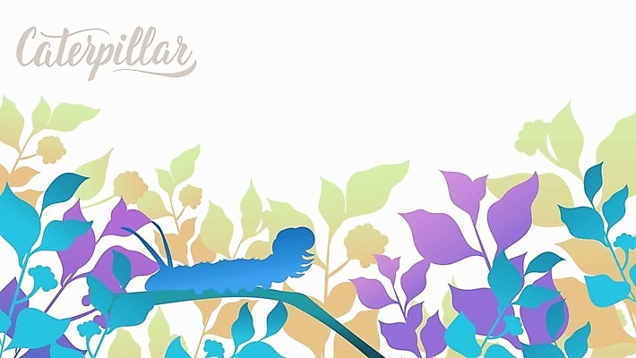 EPS 해외이미지 백그라운드 잎 일러스트 자연 사람없음 애벌레 해외202004 해외202105 해외일러스트 식물 벌레 생태계 파일형식 벡터