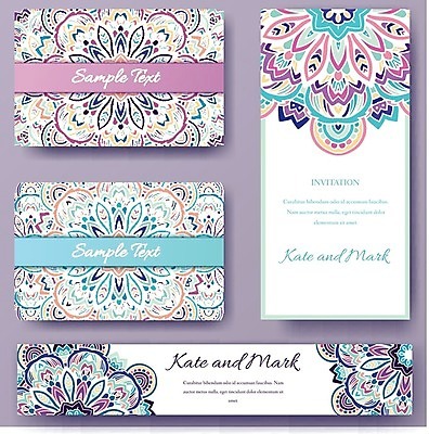 EPS 해외이미지 일러스트 추상 사람없음 만다라 아라베스크 해외202004 해외202105 해외일러스트 카드프레임 무늬 프레임 파일형식 벡터