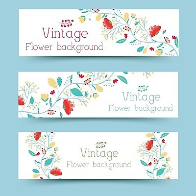 EPS 해외이미지 배너 꽃 백그라운드 잎 일러스트 사람없음 세트 봄 낭만 파스텔톤 해외202004 해외202105 해외일러스트 식물 계절 컬러 컨셉 파일형식 벡터