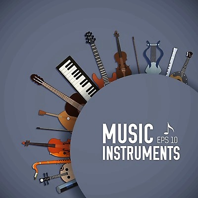 EPS 해외이미지 악기 일러스트 사람없음 기타 색소폰 바이올린 드럼 드럼스틱 베이스 해외202004 해외202105 해외일러스트 음악 현악기 타악기 목관악기 파일형식 벡터