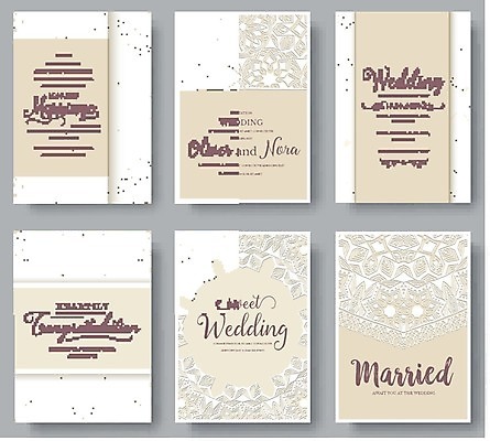 EPS 해외이미지 꽃 일러스트 프레임 글자캘리그라피 사람없음 세트 라인아트 청첩장 초대장 베이지색 프레임일러스트 해외202004 해외202105 해외일러스트 식물 선 컬러 캘리그라피 카드_감사 파일형식 벡터