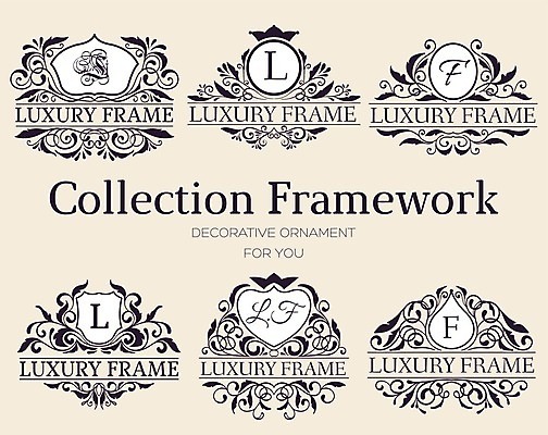 EPS 해외이미지 일러스트 프레임 사람없음 고급 심볼 바로크 바로크양식 국경 해외202004 해외202105 해외일러스트 컨셉 파일형식 벡터