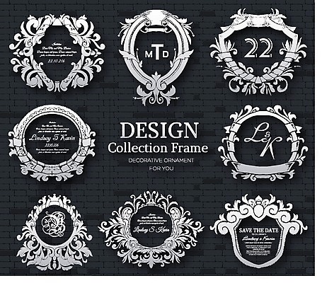 EPS 해외이미지 일러스트 프레임 사람없음 고급 심볼 바로크 바로크양식 국경 해외202004 해외202105 해외일러스트 컨셉 파일형식 벡터