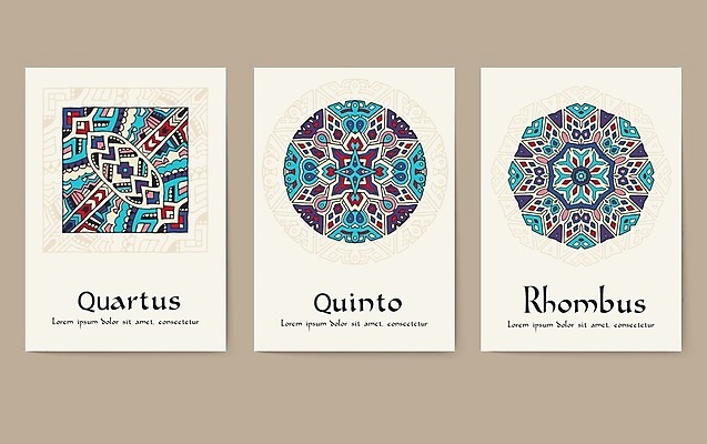 EPS 해외이미지 일러스트 프레임 사람없음 세트 빈티지 기하학 만다라 해외202004 해외202105 해외일러스트 컨셉 무늬 파일형식 벡터