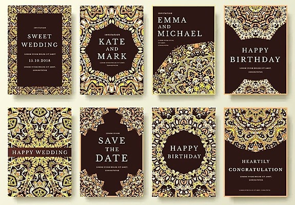 EPS 해외이미지 일러스트 추상 사람없음 갈색 고풍 바로크 정교 해외202004 해외202105 해외일러스트 컬러 무늬 파일형식 벡터