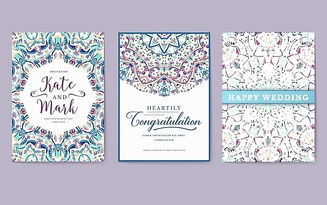 EPS 해외이미지 일러스트 추상 사람없음 세트 청첩장 초대장 바로크 해외202004 해외202105 해외일러스트 무늬 카드_감사 파일형식 벡터