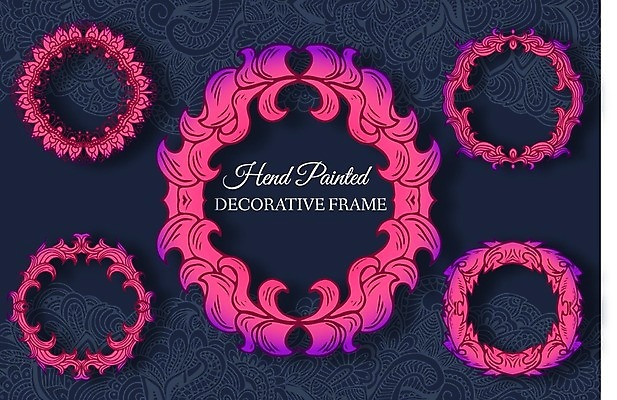 EPS 해외이미지 식물 손 꽃 꽃무늬 일러스트 프레임 사람없음 태양 축제 기하학 해외202004 해외202105 해외일러스트 자연요소 무늬 신체부위 파일형식 벡터