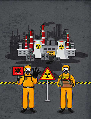 전신 남자 일러스트 서기 들기 성인 두명 팻말 회색 환경오염 오염 정지 위험 방독면 방사능 원자력발전기호 원자력발전소 성인남자만 방사능복 국내일러스트 AI파일 기호 옷 컬러 컨셉 모션 프레임 마스크 사람 남자만 성인만 파일형식 벡터