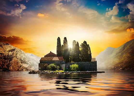 포토 JPG 해외이미지 주간 유럽 바다 섬 여행 자연 하늘 풍경 사람없음 야외 햇빛 교회 자연백그라운드 몬테네그로 해외202004 해외202105 해외포토 자연요소 나라 백그라운드 종교건축 건물 태양 생태계 파일형식