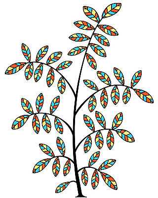 EPS 해외이미지 나무 식물 잎 일러스트 사람없음 가을 스테인드글라스 해외202004 해외202105 해외일러스트 계절 유리 파일형식 벡터