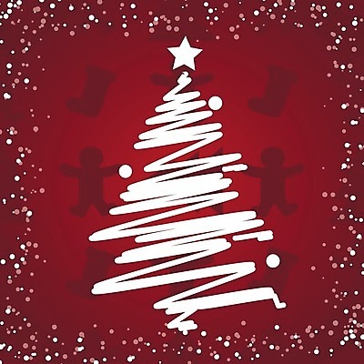 EPS 해외이미지 나무 템플릿 별 리본 크리스마스 겨울 일러스트 사람없음 엽서 전나무 해외202004 해외202105 해외일러스트 자연요소 식물 계절 기념일 편지 파일형식 벡터