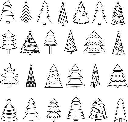 EPS 해외이미지 나무 실루엣 별 크리스마스 겨울 일러스트 사람없음 검은색 활발 오브젝트 상록수 발생 해외202004 해외202105 해외일러스트 자연요소 식물 계절 기념일 컬러 컨셉 촬영기법 파일형식 벡터