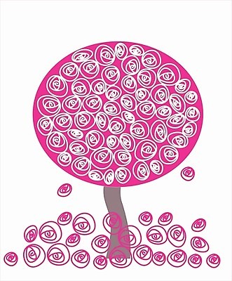 EPS 해외이미지 나무 꽃 분홍색 일러스트 한그루 사람없음 해외202004 해외202105 해외일러스트 식물 1 컬러 파일형식 벡터