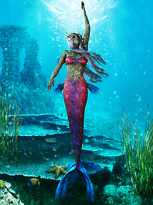 포토 JPG 해외이미지 여자 바다 일러스트 생물 이야기 어류 사람없음 우아함 꼬리 암초 단아함 사이렌 여신 우화 해외202004 해외202105 해외포토 레이스천 컨셉 사람 수중동물 직물 파일형식