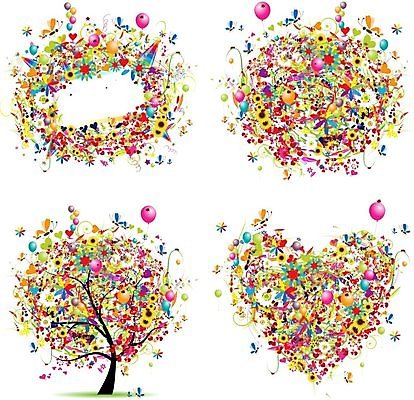 EPS 해외이미지 나무 꽃다발 나비 곤충 크리스마스 일러스트 사랑 사람없음 하트 해외202004 해외202105 해외일러스트 모양 식물 동물 기념일 꽃 감정 파일형식 벡터