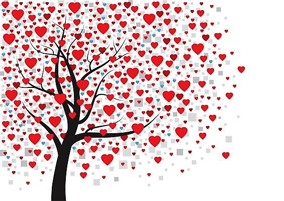 EPS 해외이미지 나무 일러스트 사랑 사람없음 하트 하트나무 해외202004 해외202105 해외일러스트 모양 식물 감정 파일형식 벡터
