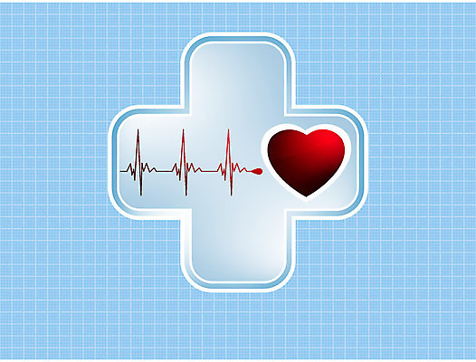 EPS 해외이미지 하늘색 일러스트 사람없음 하트 맥박 심전도 십자모양 십자모형 해외202004 해외202105 해외일러스트 모양 의학 파란색 모형 십자 파일형식 벡터