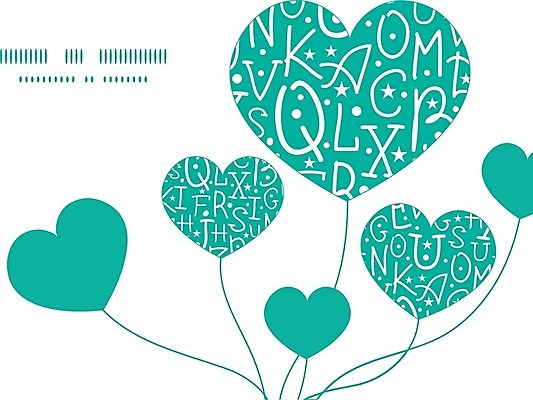 EPS 해외이미지 알파벳 곡선 일러스트 사랑 사람없음 하트 민트색 해외202004 해외202105 해외일러스트 모양 영어 감정 선 컬러 파일형식 벡터