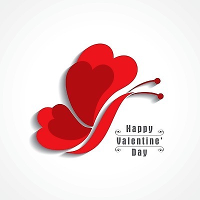 EPS 해외이미지 나비 일러스트 발렌타인데이 사랑 사람없음 빨간색 하트 해외202004 해외202105 해외일러스트 모양 감정 컬러 곤충 데이이벤트 파일형식 벡터