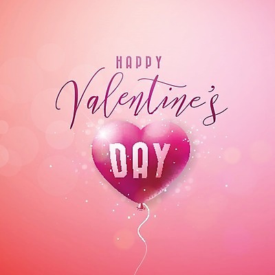 EPS 해외이미지 분홍색 일러스트 발렌타인데이 사랑 타이포그라피 사람없음 하트 하트풍선 해외202004 해외202105 해외일러스트 모양 문자 감정 컬러 데이이벤트 풍선 파일형식 벡터