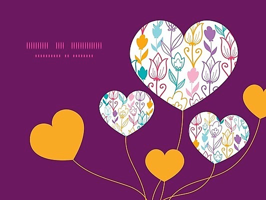 EPS 해외이미지 꽃 일러스트 사랑 사람없음 보라색 하트 하트풍선 해외202004 해외202105 해외일러스트 모양 식물 감정 컬러 풍선 파일형식 벡터