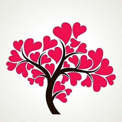 EPS 해외이미지 나무 일러스트 사랑 사람없음 하트 하트나무 해외202004 해외202105 해외일러스트 모양 식물 감정 파일형식 벡터