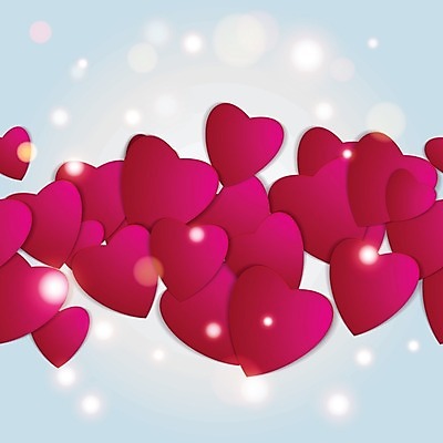 EPS 해외이미지 하늘색 백그라운드 일러스트 사랑 사람없음 하트 자주색 빛망울 해외202004 해외202105 해외일러스트 모양 감정 컬러 파란색 빛 파일형식 벡터