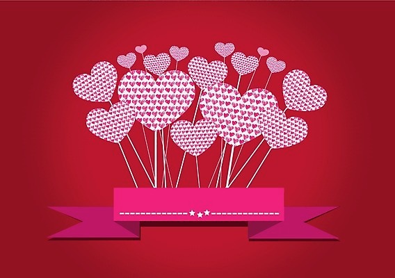 EPS 해외이미지 리본 일러스트 사랑 사람없음 빨간색 하트 하트풍선 카피스페이스 해외202004 해외202105 해외일러스트 모양 감정 컬러 공백 풍선 파일형식 벡터