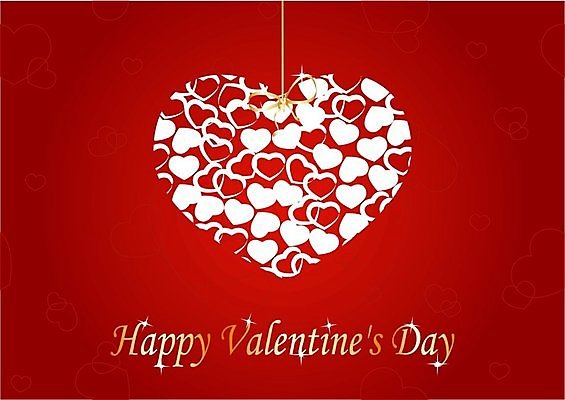 EPS 해외이미지 리본 일러스트 발렌타인데이 사랑 타이포그라피 사람없음 빨간색 하트 해외202004 해외202105 해외일러스트 모양 문자 감정 컬러 데이이벤트 파일형식 벡터