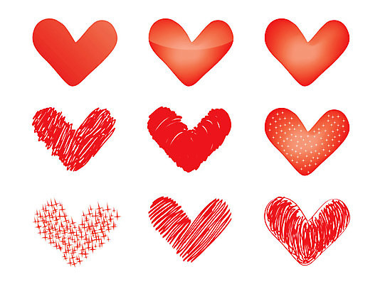 EPS 해외이미지 일러스트 종류 사랑 사람없음 다양 하트 스타일 해외202004 해외202105 해외일러스트 모양 감정 다수 파일형식 벡터