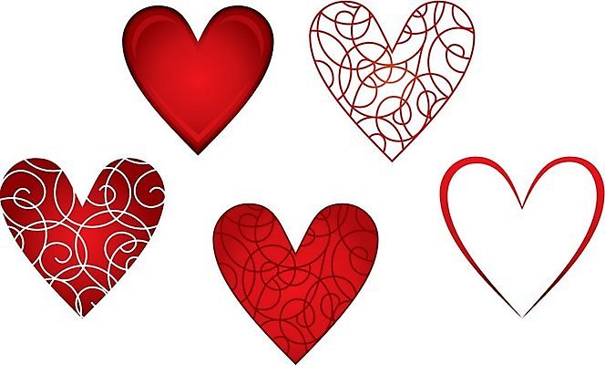 EPS 해외이미지 곡선 일러스트 종류 사랑 사람없음 빨간색 하트 해외202004 해외202105 해외일러스트 모양 감정 선 컬러 파일형식 벡터