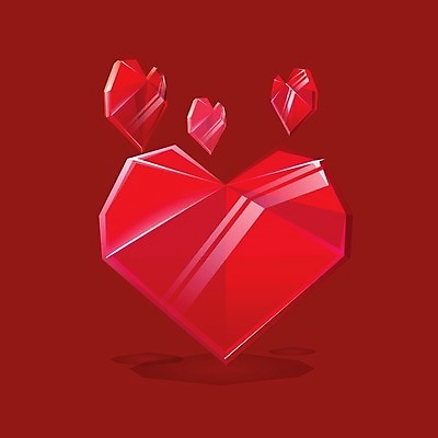 EPS 해외이미지 일러스트 사랑 사람없음 반사 낭만 하트 크리스탈 취급주의 해외202004 해외202105 해외일러스트 모양 감정 컨셉 경고 광석 파일형식 벡터