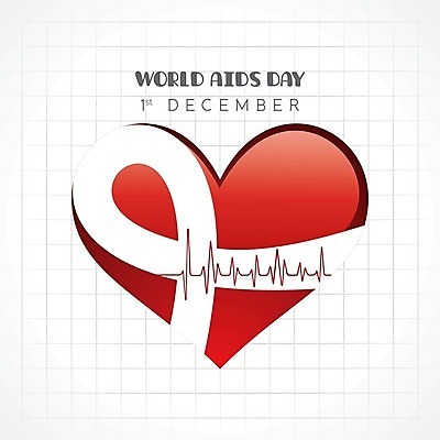 EPS 해외이미지 리본 일러스트 사람없음 빨간색 하트 맥박 심전도 해외202004 해외202105 세계에이즈의날 해외일러스트 모양 기념일 컬러 의학 파일형식 벡터