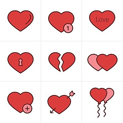 EPS 해외이미지 일러스트 사랑 사람없음 낭만 하트 해외202004 해외202105 해외일러스트 모양 감정 컨셉 파일형식 벡터