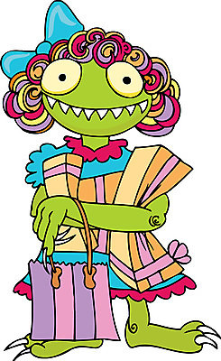 EPS 해외이미지 캐릭터 일러스트 선물 사람없음 쇼핑 상점 구매 쇼핑몰 욕심 몬스터 쇼퍼홀릭 해외202004 해외202105 해외일러스트 일러캐릭터 파일형식 벡터