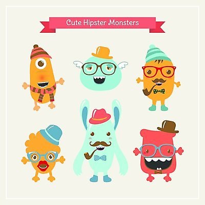 EPS 해외이미지 캐릭터 안경 일러스트 나비넥타이 사람없음 외계인 몬스터 해외202004 해외202105 해외일러스트 일러캐릭터 잡화 넥타이 미확인물체 파일형식 벡터