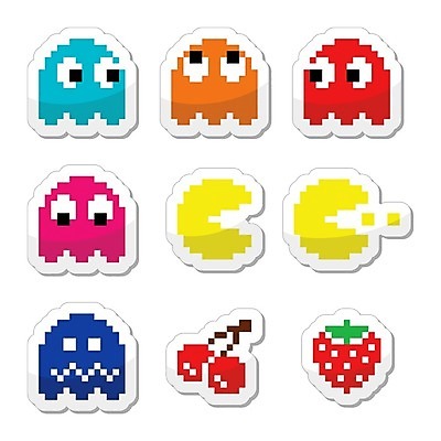 EPS 해외이미지 캐릭터 일러스트 딸기 사람없음 외계인 체리 클래식 유령 몬스터 적 픽셀 해외202004 해외202105 해외일러스트 일러캐릭터 컨셉 과일 미확인물체 파일형식 벡터