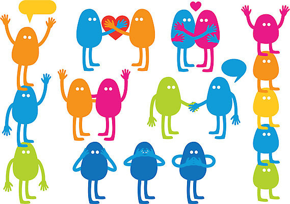 EPS 해외이미지 캐릭터 커플 실루엣 일러스트 포옹 악수 사람없음 외계인 몬스터 해외202004 해외202105 해외일러스트 일러캐릭터 관계 안기 촬영기법 손짓 미확인물체 파일형식 벡터