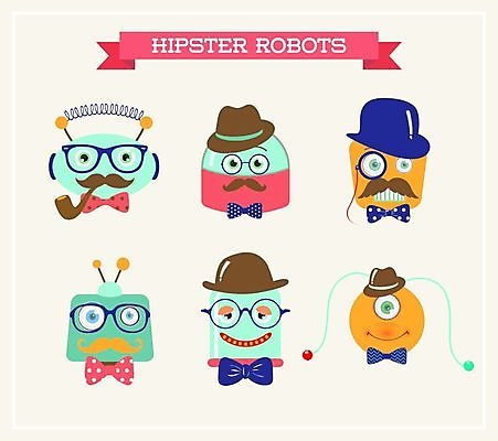 EPS 해외이미지 캐릭터 안경 일러스트 나비넥타이 사람없음 모니터 몬스터 해외202004 해외202105 해외일러스트 일러캐릭터 잡화 넥타이 컴퓨터 파일형식 벡터