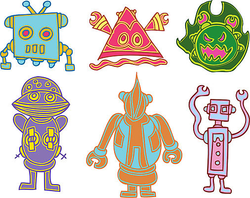 EPS 해외이미지 캐릭터 일러스트 사람없음 외계인 몬스터 해외202004 해외202105 해외일러스트 일러캐릭터 미확인물체 파일형식 벡터