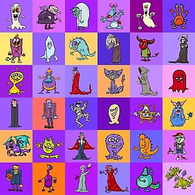 EPS 해외이미지 캐릭터 일러스트 사람없음 외계인 유령 흡혈귀 몬스터 해외202004 해외202105 해외일러스트 일러캐릭터 미확인물체 파일형식 벡터