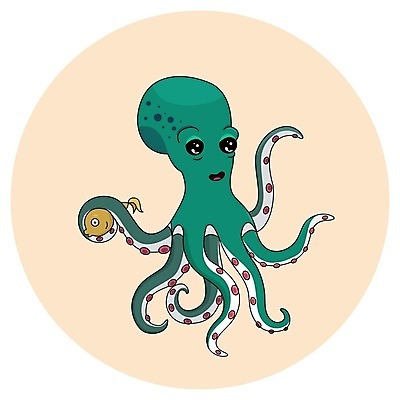 EPS 해외이미지 캐릭터 바다 일러스트 연체동물 어류 사람없음 문어 몬스터 해외202004 해외202105 해외일러스트 일러캐릭터 무척추동물 수중동물 파일형식 벡터