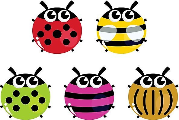 EPS 해외이미지 캐릭터 곤충 일러스트 사람없음 줄무늬 무당벌레 몬스터 해외202004 해외202105 해외일러스트 일러캐릭터 동물 무늬 파일형식 벡터